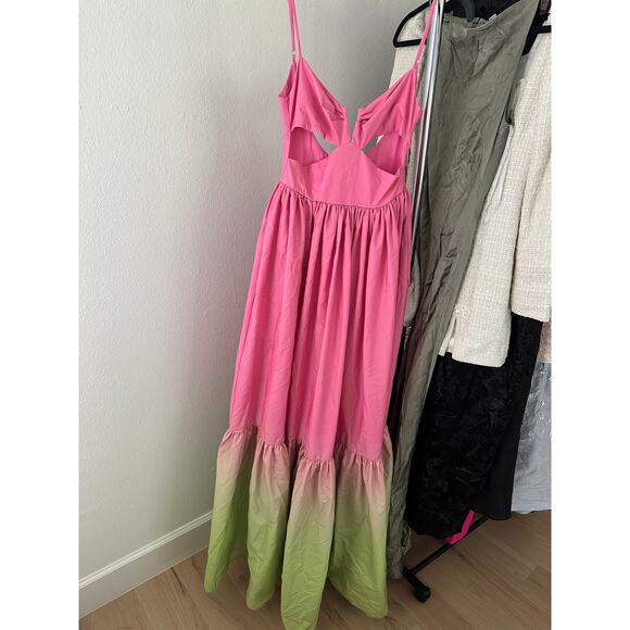 SAU LEE Nova Gown in Pink Chartreuse Ombre - Picture 8 of 11